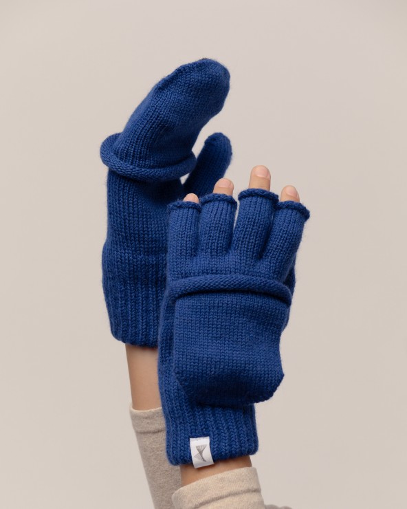 Laste villased kindad avatud sõrmeotstega ja mustriga